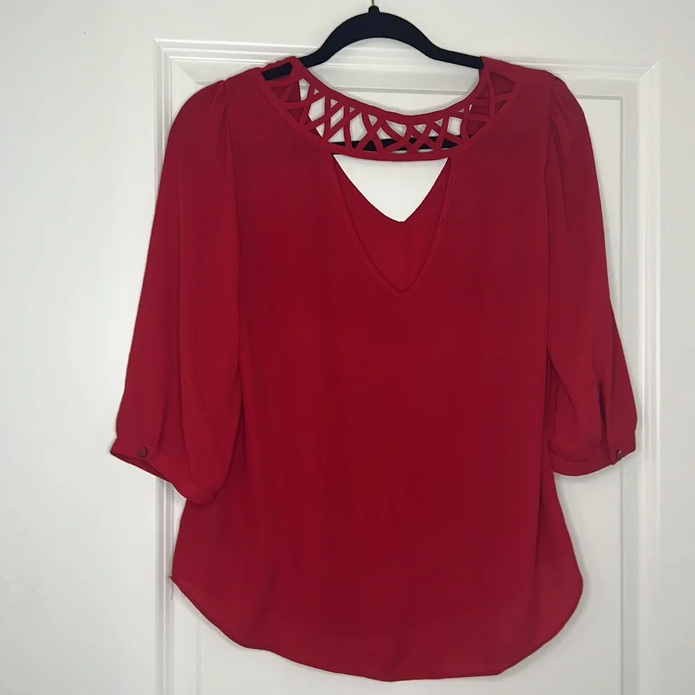 Red work blouse - Picture 2 of 2